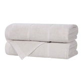 Viscose Cotton Blend Ribbed Bath Towel Set of 2